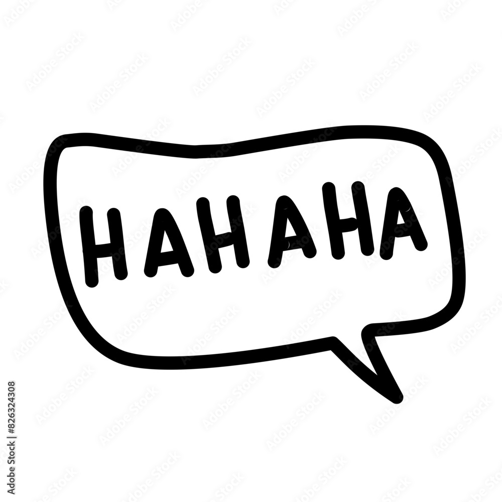 Speech bubble with handwritten text Ha-ha-ha Speech bubble with handwritten text Ha-ha-ha