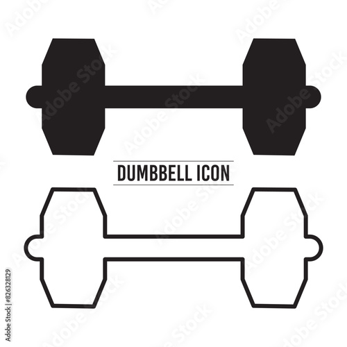 Gym Simple Dumble or barbell icon Illustration Clip Art Vector on white background in eps 10.