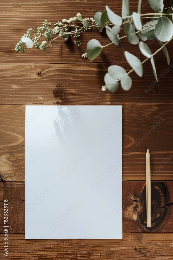 An image of a piece of paper and a pencil on a wooden table. Perfect for office or education concepts An image of a piece of paper and a pencil on a wooden table. Perfect for office or education concepts
