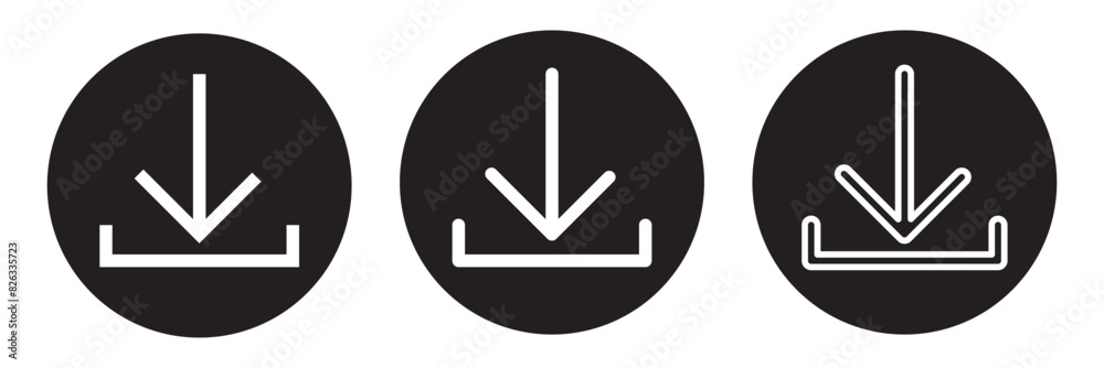 Download icon set. Software download icon . Web icon set . Icons collection. Vector illustration on white background in eps 10.