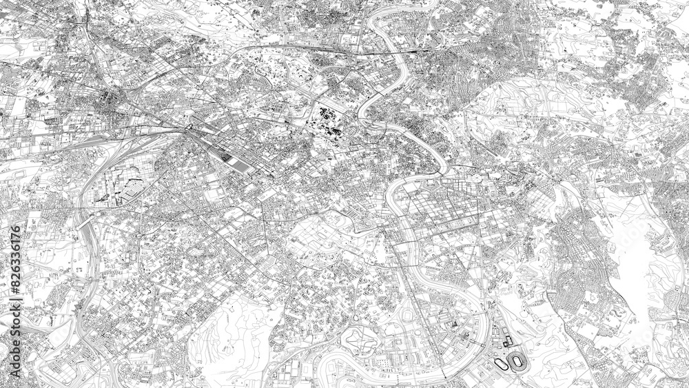 Fototapeta premium 3D illustration of city and urban in Rome Italy