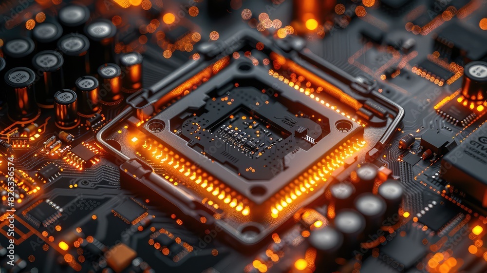 Technological Symphony: Metallic Pathways Dancing on a Computer Circuit Board Technological Symphony: Metallic Pathways Dancing on a Computer Circuit Board