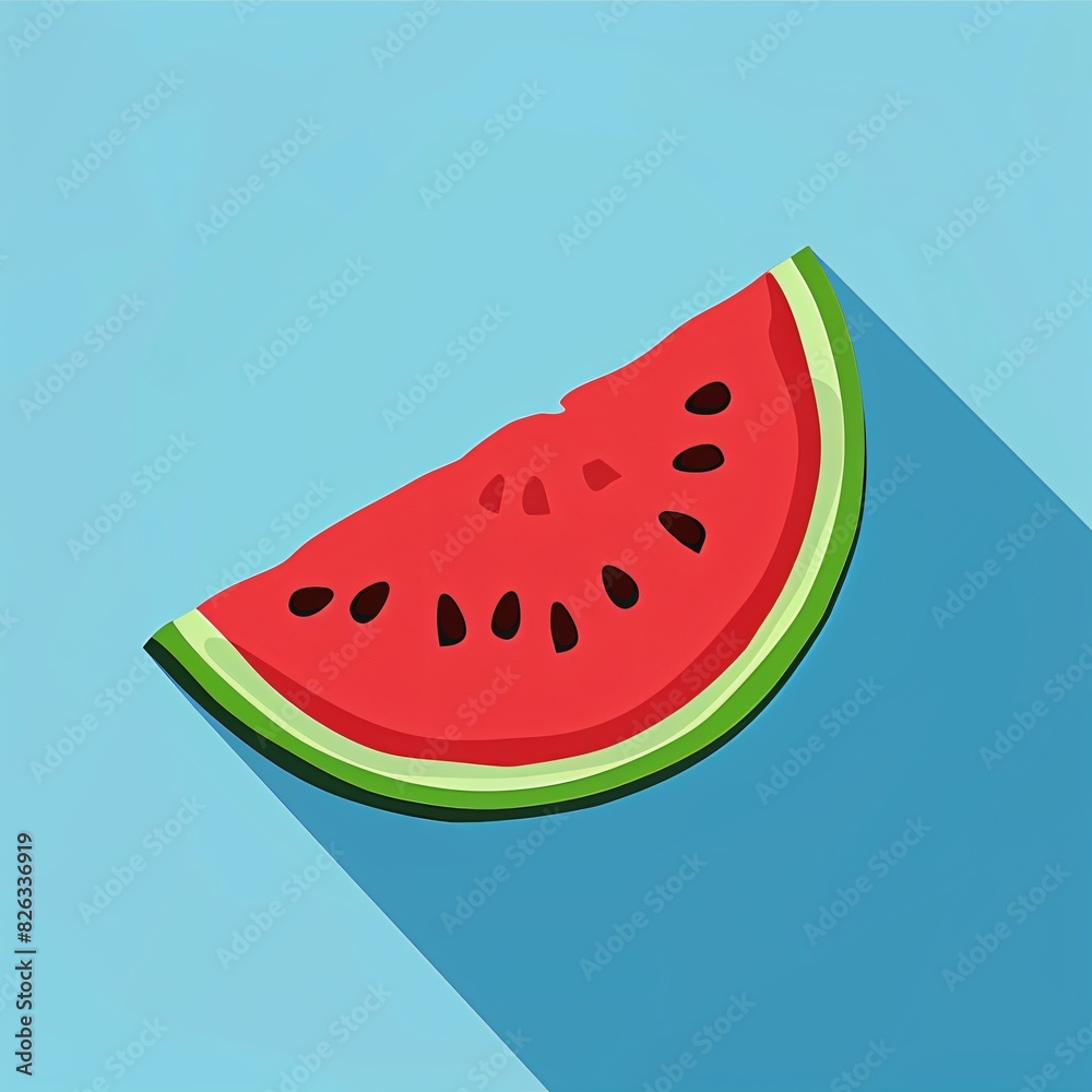 Illustration of watermelon slice on blue background Illustration of watermelon slice on blue background