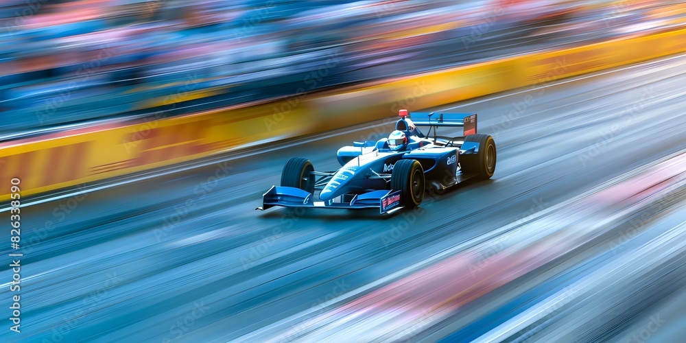 exhilarating moment of a Formula 1 race car hurtling around a racetrack. The car is in motion, and its speed is evident from the blurred background and track exhilarating moment of a Formula 1 race car hurtling around a racetrack. The car is in motion, and its speed is evident from the blurred background and track