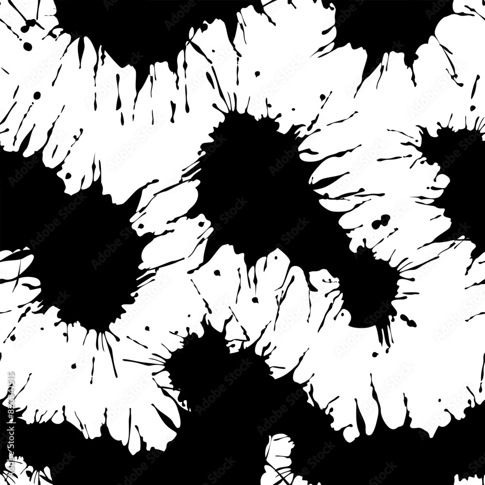 Fototapeta premium seamless black ink splat background. seamless splash water background. seamless pattern with splashes ink. Ink splatter seamless pattern background
