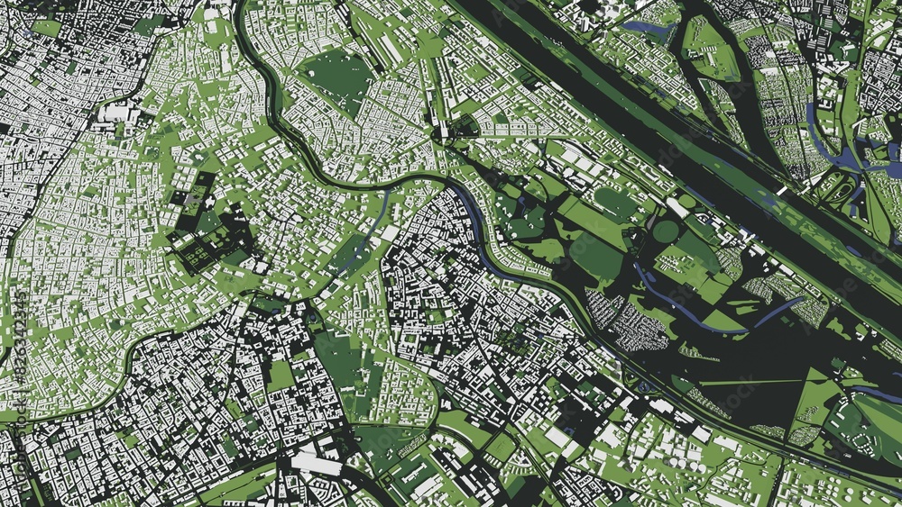 Fototapeta premium 3D illustration of city and urban in Vienna Austria
