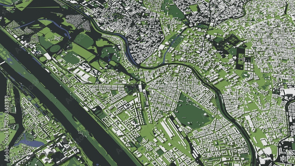 Fototapeta premium 3D illustration of city and urban in Vienna Austria