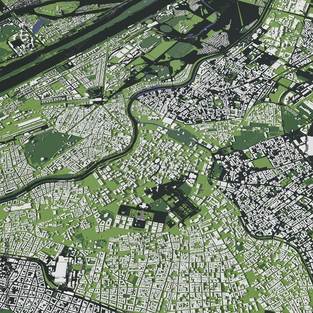 Fototapeta premium 3D illustration of city and urban in Vienna Austria