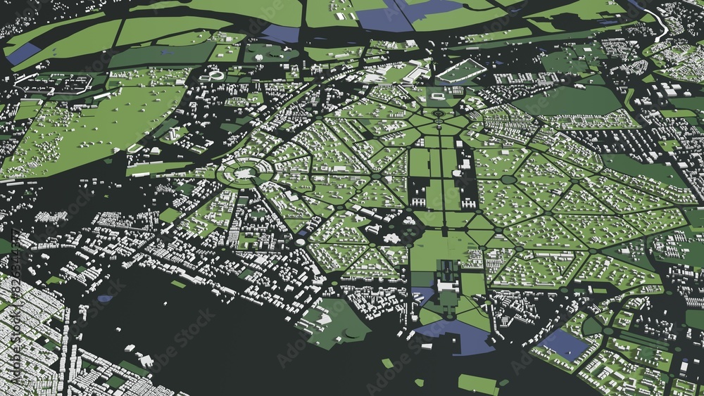 3D illustration of city and urban in New Delhi India 3D illustration of city and urban in New Delhi India