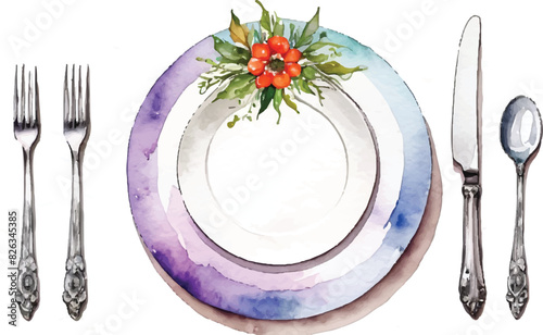 Tabble manners set of plate, spoon, fork and knife1