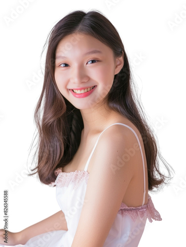 Young and beautiful asian hong kong chinese japanese korean girl transparent background