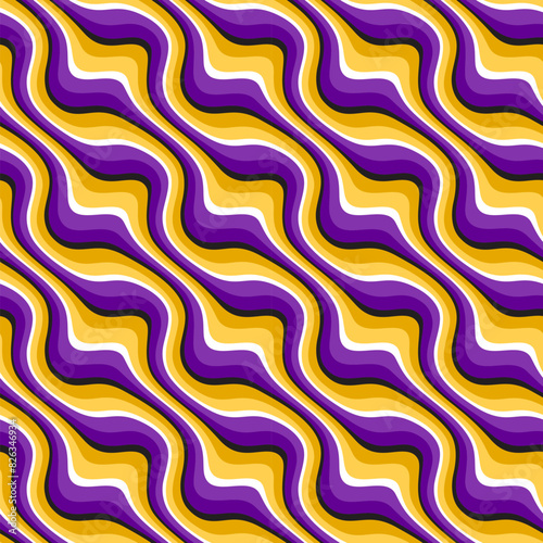 Colorful seamless pattern of diagonal distorted stripes. Swatch for modern wallpapers and textiles.