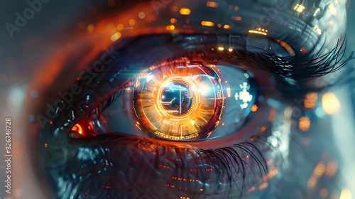 Captivating Cybernetic Eye Futuristic Digital Vision Concept for Tech Innovation and Creativity