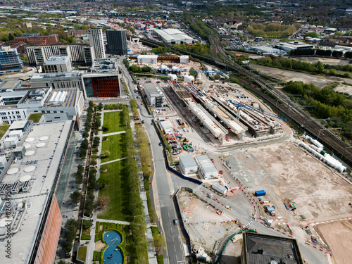 Canvas Print Birmingham City HS2 construction site