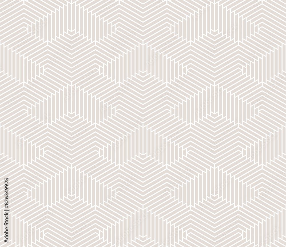 Abstract vector beige and white geometric seamless pattern. Modern minimal texture with quirky lines, stripes, arrows, hexagonal grid. Linear minimalist background. Trendy repeatable geo design Abstract vector beige and white geometric seamless pattern. Modern minimal texture with quirky lines, stripes, arrows, hexagonal grid. Linear minimalist background. Trendy repeatable geo design