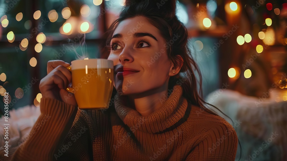 cozy candid portrait of relaxed young woman enjoying hot beverage lifestyle photography cozy candid portrait of relaxed young woman enjoying hot beverage lifestyle photography