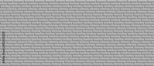 Grey brick wall pattern for kitchen and bathroom. Modern backdrop. Grey cover vector background.