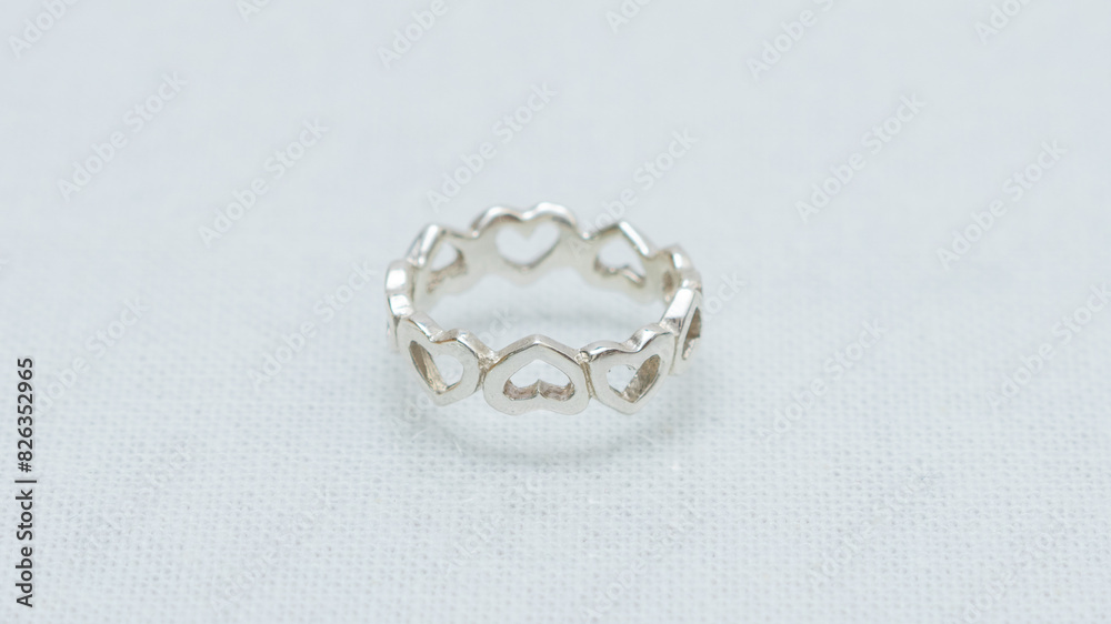 Silver jewelry display on white background Silver jewelry display on white background