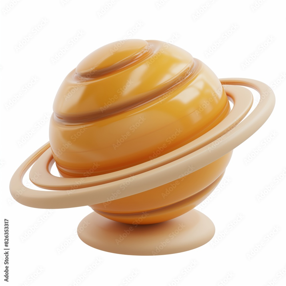 Cute Saturn Cartoon Clay Illustration, 3D Icon, Isolated on white background Cute Saturn Cartoon Clay Illustration, 3D Icon, Isolated on white background