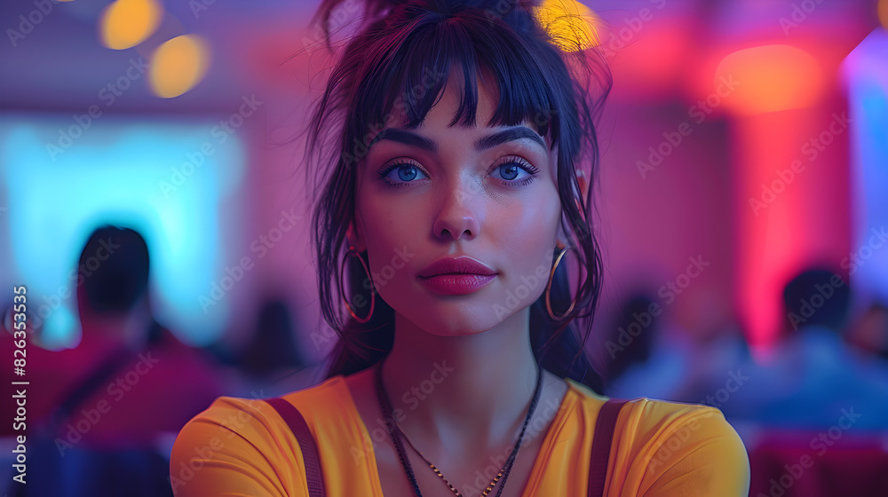 portrait of a person in a nightclub portrait of a person in a nightclub