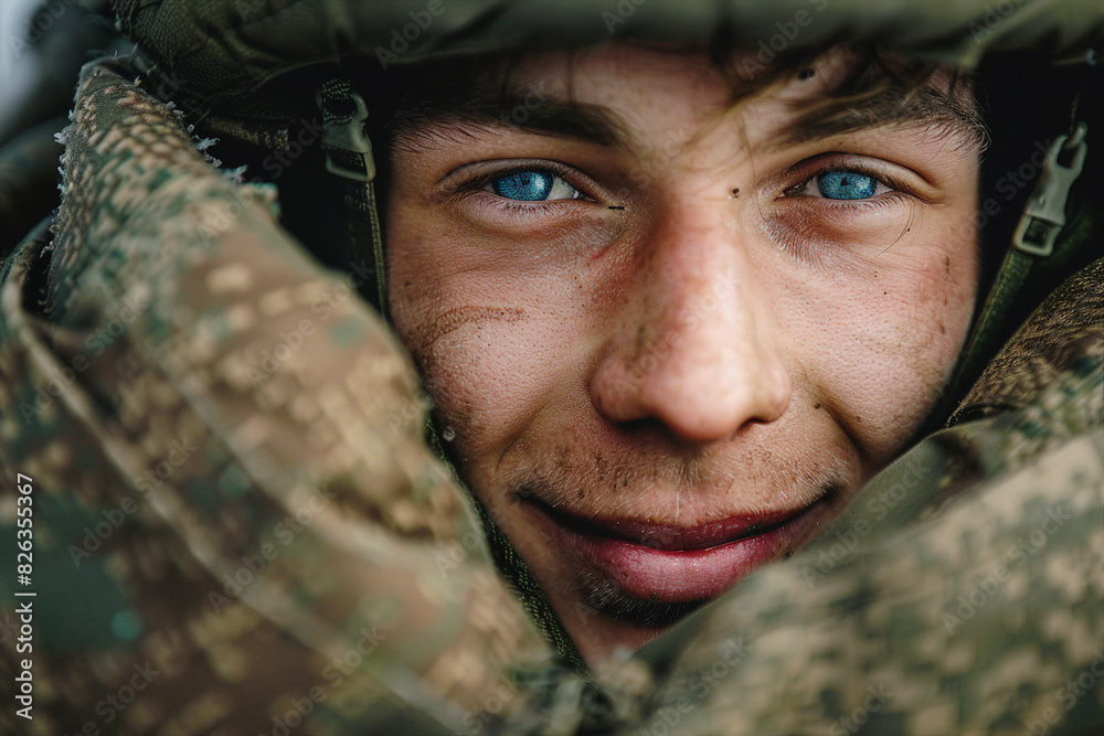 Generative ai picture of soldier in military uniform fighting for peace Generative ai picture of soldier in military uniform fighting for peace
