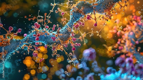 Highdetail image of molecular processes at the cell membrane