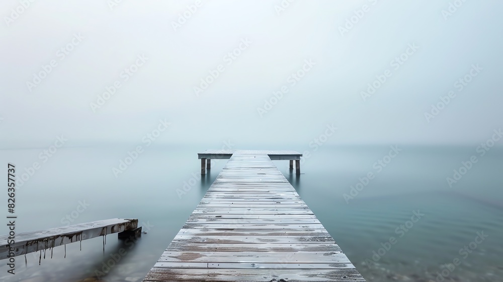 An isolated pier at dawn. An isolated pier at dawn.