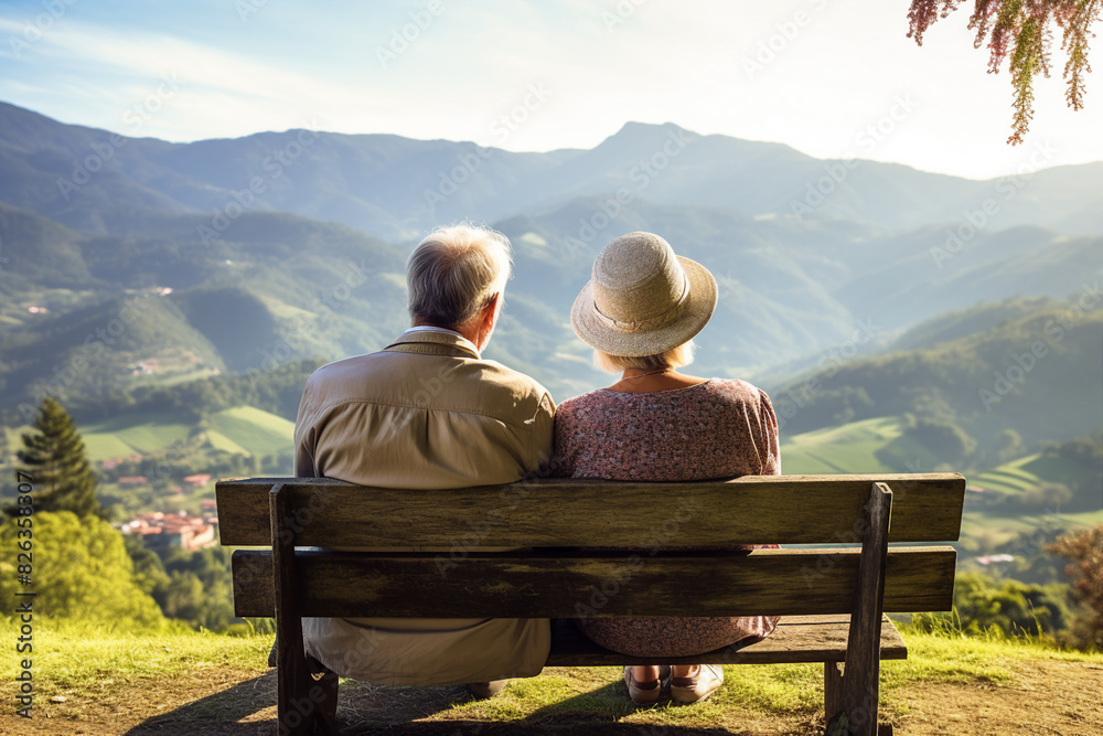 Affectionate elderly couple enjoying spending time together after retirement generative AI