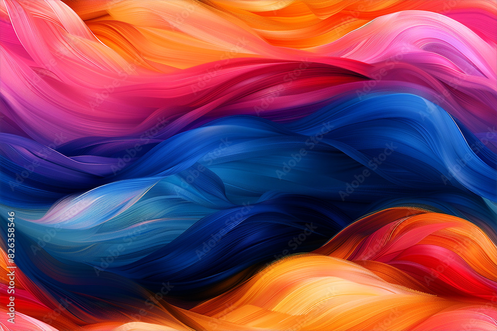 A colorful painting of a wave with blue, red, and yellow colors A colorful painting of a wave with blue, red, and yellow colors