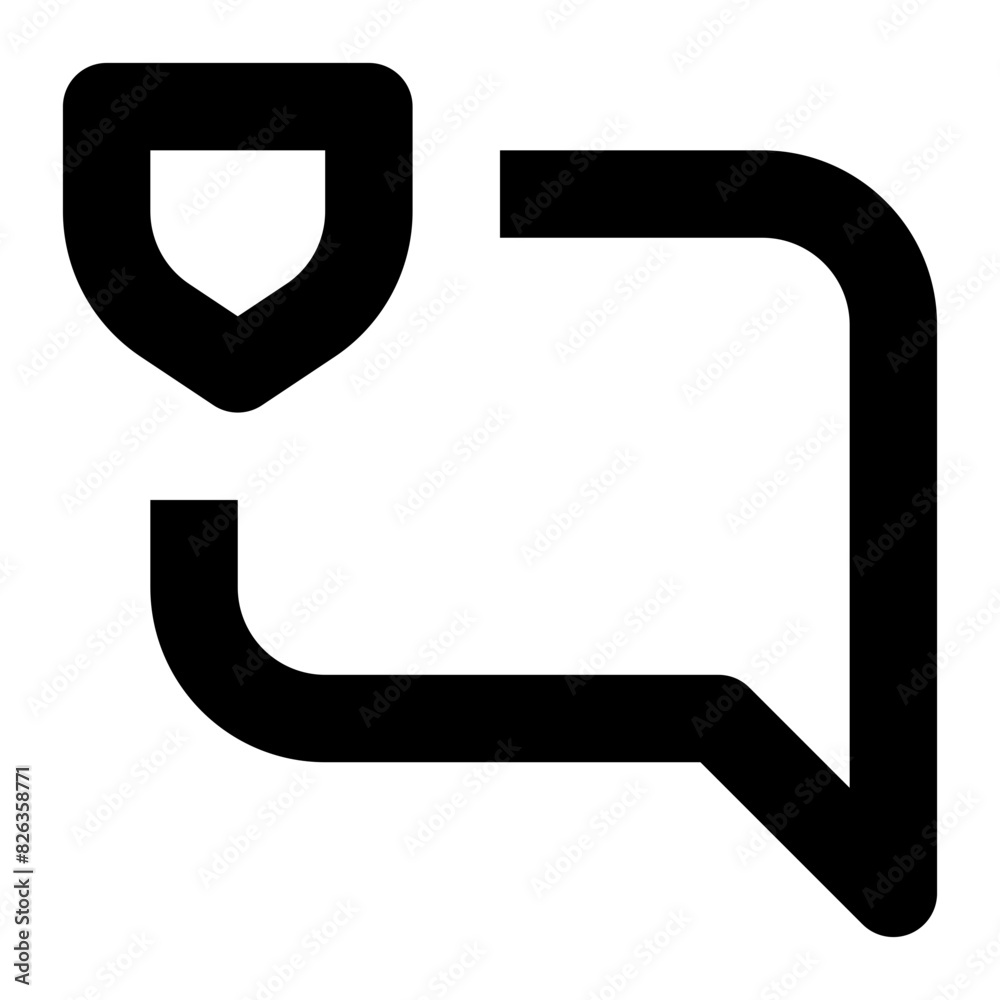 comment shield line icon for user interface comment shield line icon for user interface