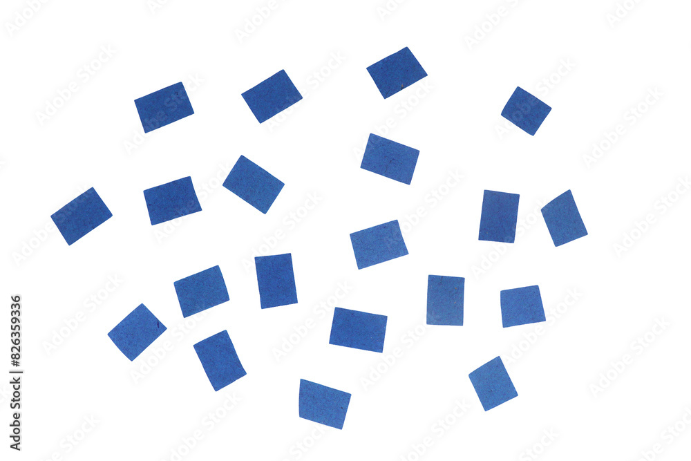 Squared colorful confetti on blue isolated on a transparent background Squared colorful confetti on blue isolated on a transparent background