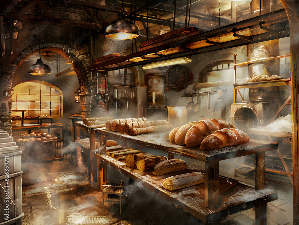 A bakery with a lot of bread and pastries A bakery with a lot of bread and pastries