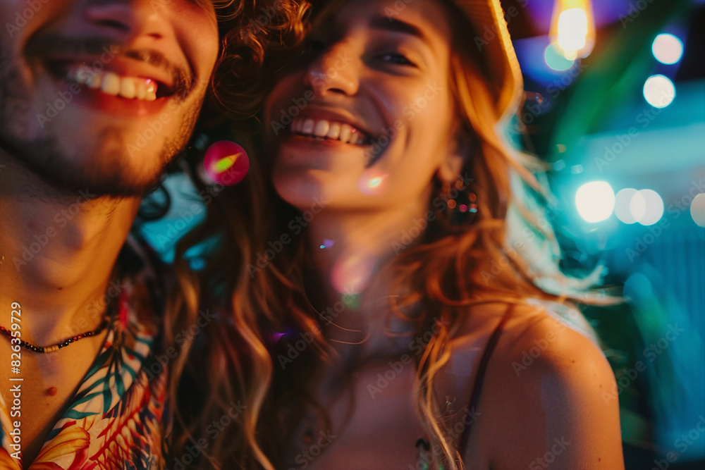 Generative AI picture of cheerful happy joyful people dance on a party Generative AI picture of cheerful happy joyful people dance on a party