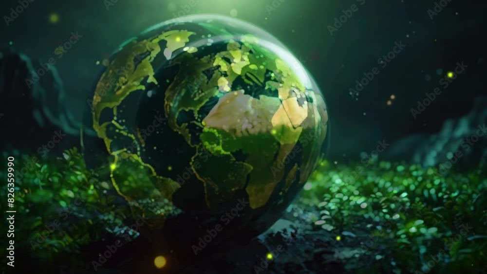 An Earth globe animation loop designed to inspire action and reflection on Earth Day in stunning 4K resolution.