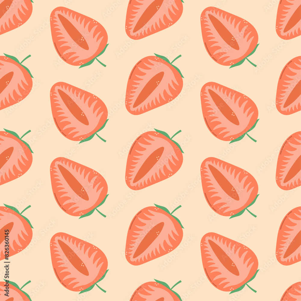 Strawberry Seamless Pattern, Strawberry slice Strawberry Seamless Pattern, Strawberry slice