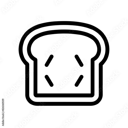 Slice of Bread Icon in Minimalist Outline Style