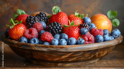 strawberries and blueberries in a bowl