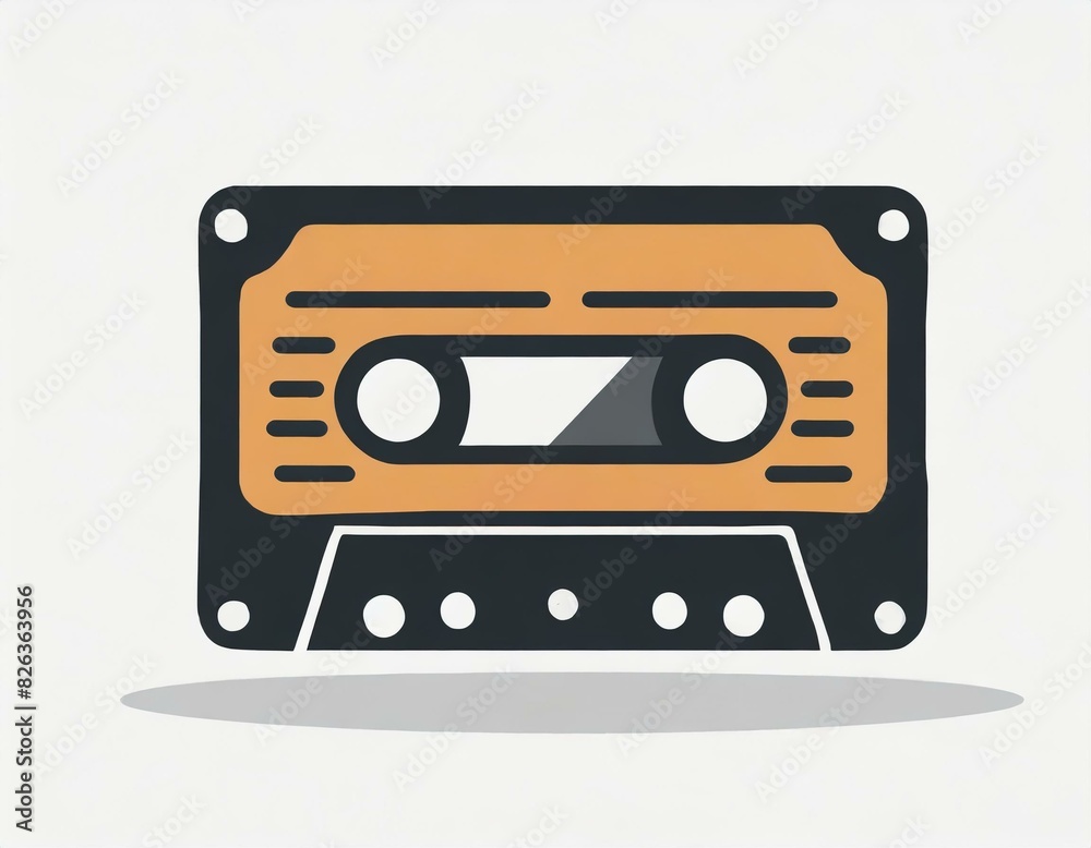 audio cassette music, vector picture on a white background, logo audio cassette music, vector picture on a white background, logo