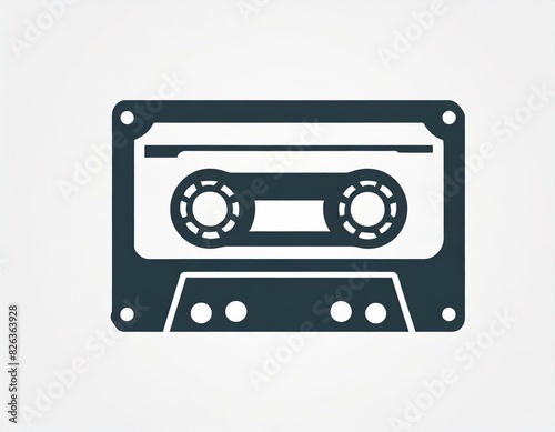 audio cassette music, vector picture on a white background, logo