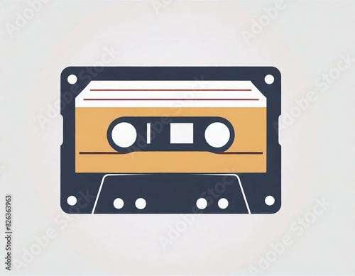 audio cassette music, vector picture on a white background, logo