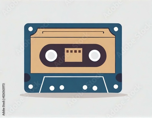 audio cassette music, vector picture on a white background, logo