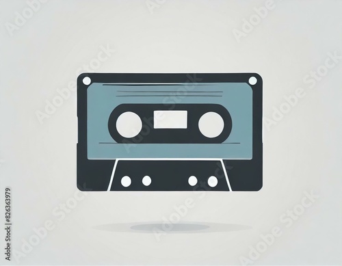 audio cassette music, vector picture on a white background, logo