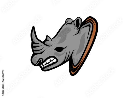 This is a picture and logo of a rhinoceros suitable for those of you who like and like unique and protected wild animals, just like the rhinoceros is a unique and protected animal nowadays because its