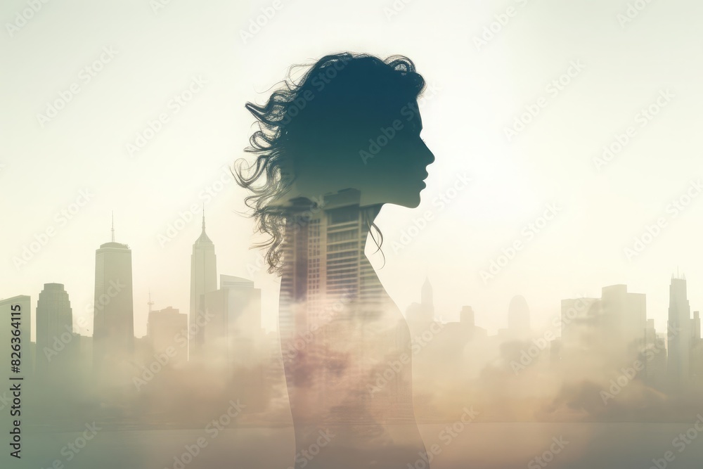 A highdefinition double exposure photograph of a persons silhouette merged with a field of tall grass, against a backdrop of a bright and expansive sky The composition emphasizes the connection betwee A highdefinition double exposure photograph of a persons silhouette merged with a field of tall grass, against a backdrop of a bright and expansive sky The composition emphasizes the connection betwee