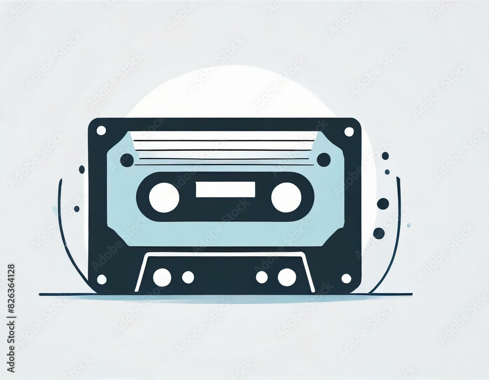 audio cassette music, vector picture on a white background, logo audio cassette music, vector picture on a white background, logo