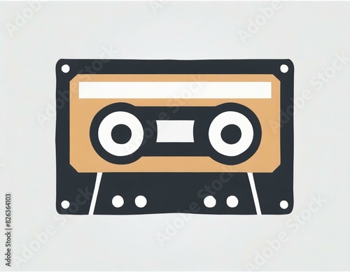 audio cassette music, vector picture on a white background, logo