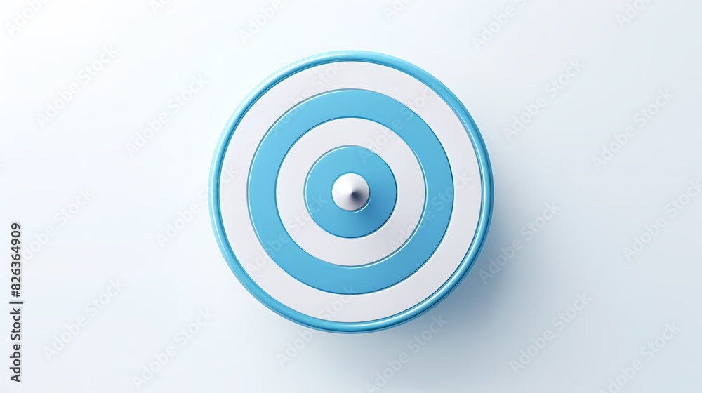 3D rendering of a blue and white target on a white background 3D rendering of a blue and white target on a white background