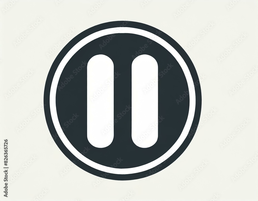 pause button vector icon on white background, logo audio video pause button vector icon on white background, logo audio video