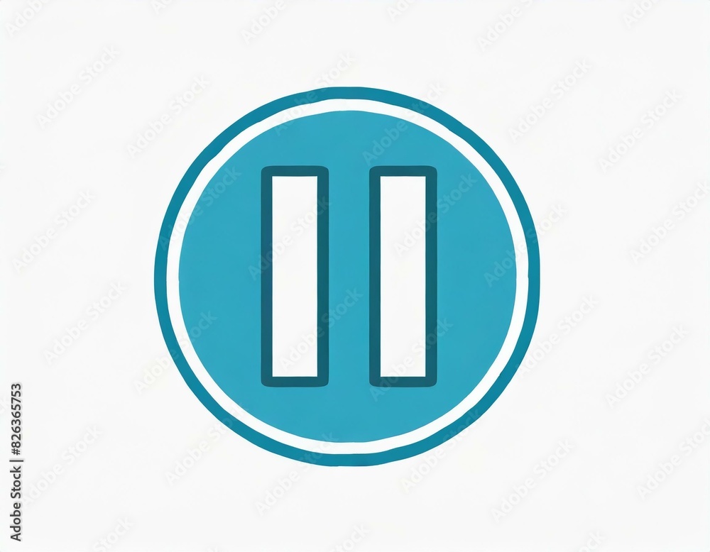 pause button vector icon on white background, logo audio video pause button vector icon on white background, logo audio video