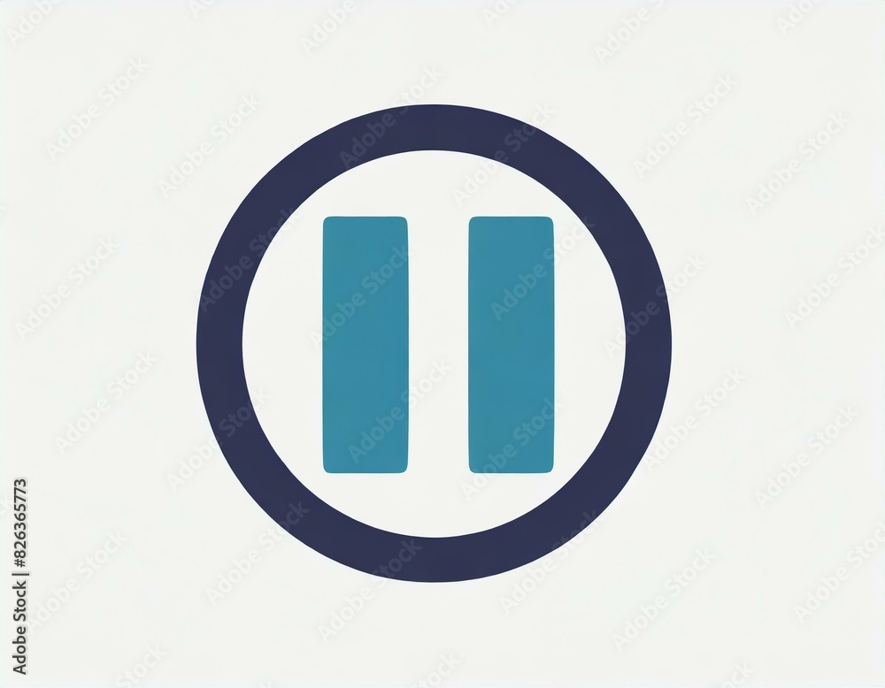 pause button vector icon on white background, logo audio video pause button vector icon on white background, logo audio video